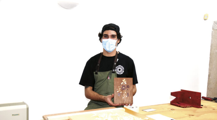 A oficina de marcenaria de André Santos