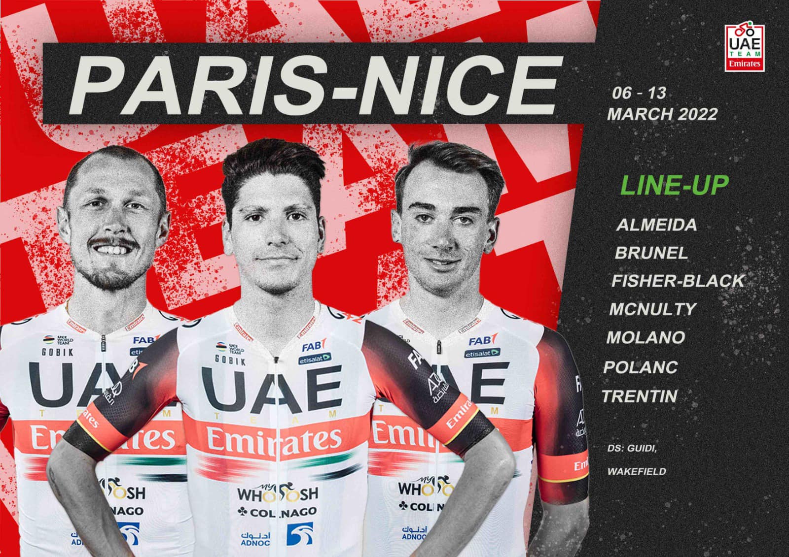 Ciclismo: João Almeida lidera Team Emirates no Paris-Nice