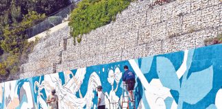 Coletivo RUA cria mural com vista para a Lagoa