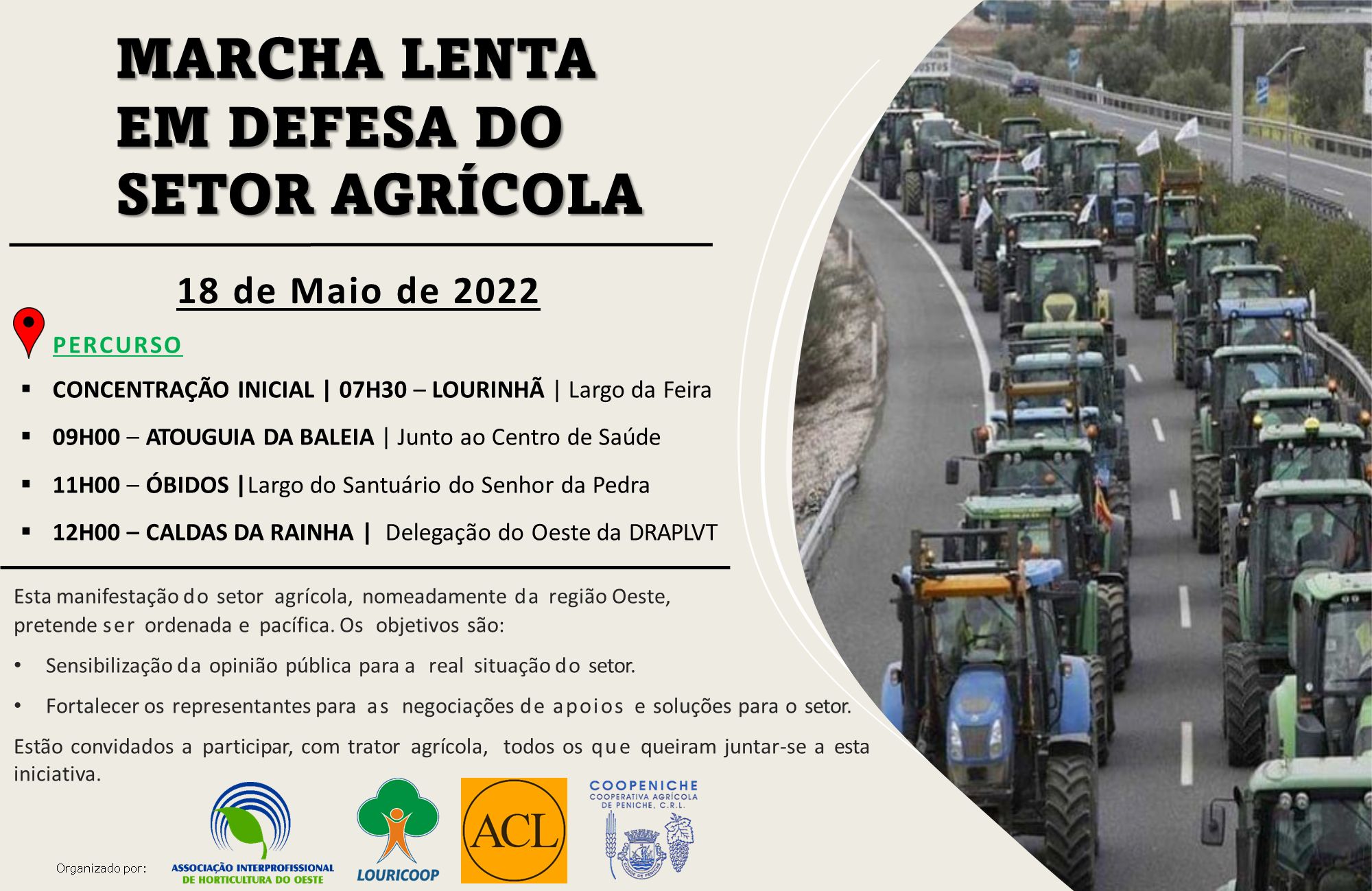 Marcha lenta faz defesa do setor agrícola no Oeste