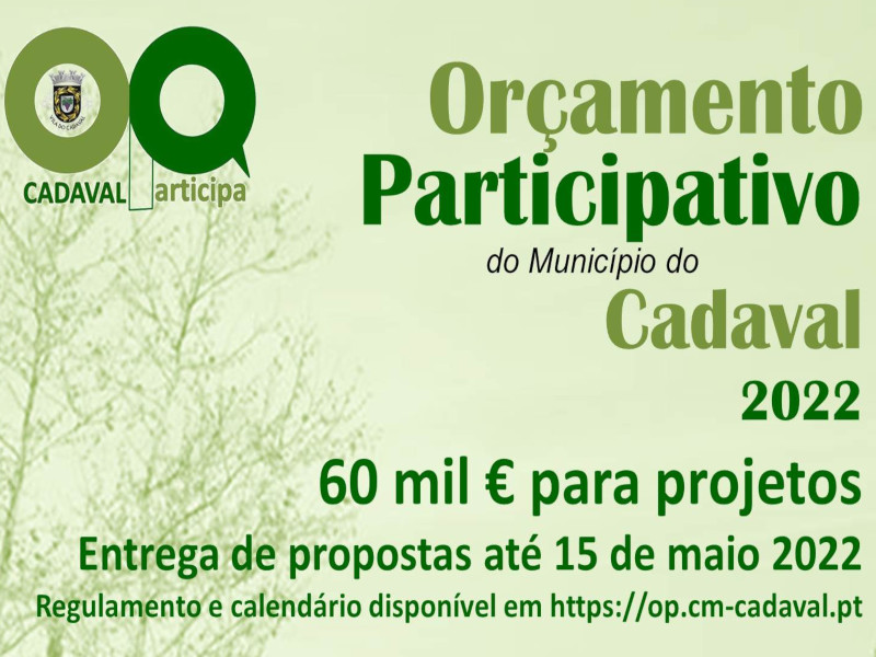 Propostas para Orçamento Participativo do Cadaval abertas até 15 de maio