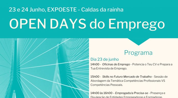 Caldas da Rainha: Open Days do Emprego a 23 e 24 de junho na Expoeste
