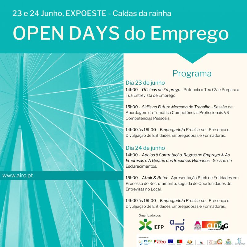 Caldas da Rainha: Open Days do Emprego a 23 e 24 de junho na Expoeste