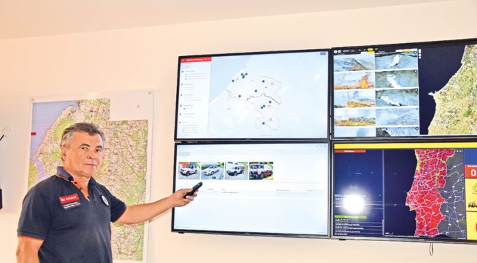 Caldas com dispositivo musculado no combate aos incêndios