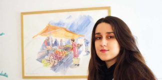 Aguarelas das Caldas e de Óbidos na Praça