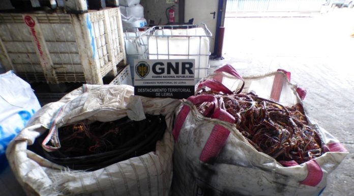 Mais de uma tonelada de cobre recuperada pela GNR após furto