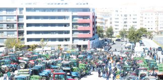 Manifestação dos agricultores parou as Caldas com tratores