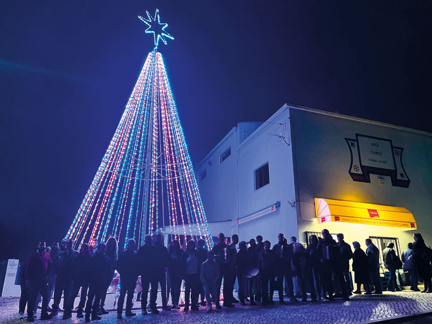 Caldas: Árvore de Natal de 12 metros ilumina localidade de Chãos