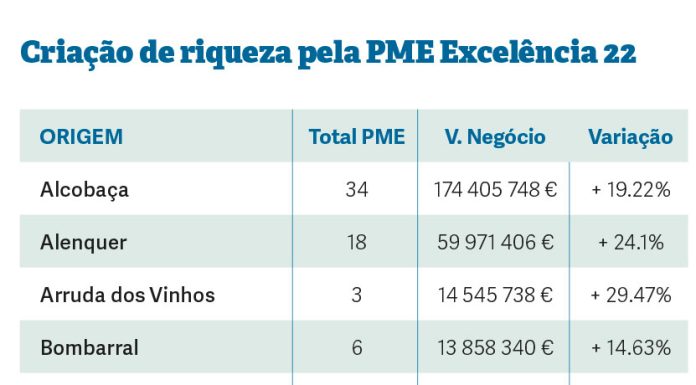 Torres Vedras tem mais empresas, mas as de Alcobaça faturam mais