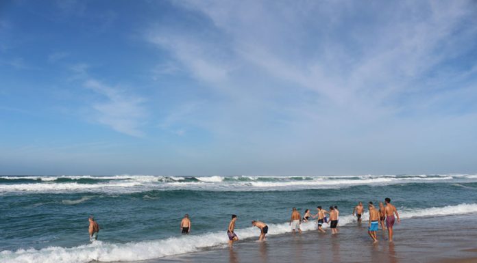 Dezenas de pessoas deram o primeiro mergulho do ano na Foz