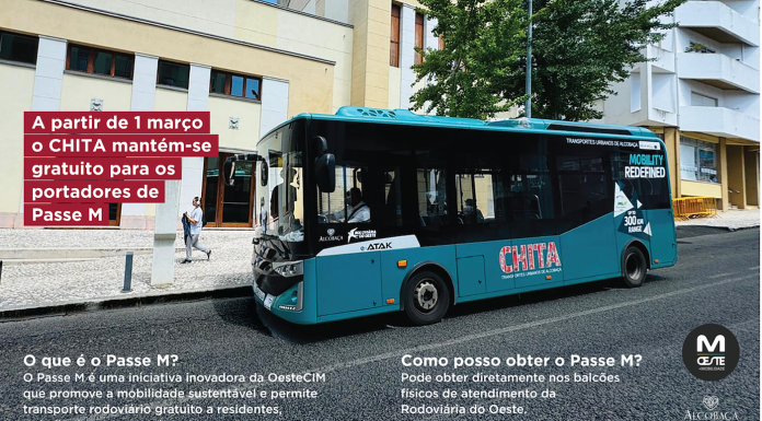 CHITA com rota alargada e gratuito com novo Passe M