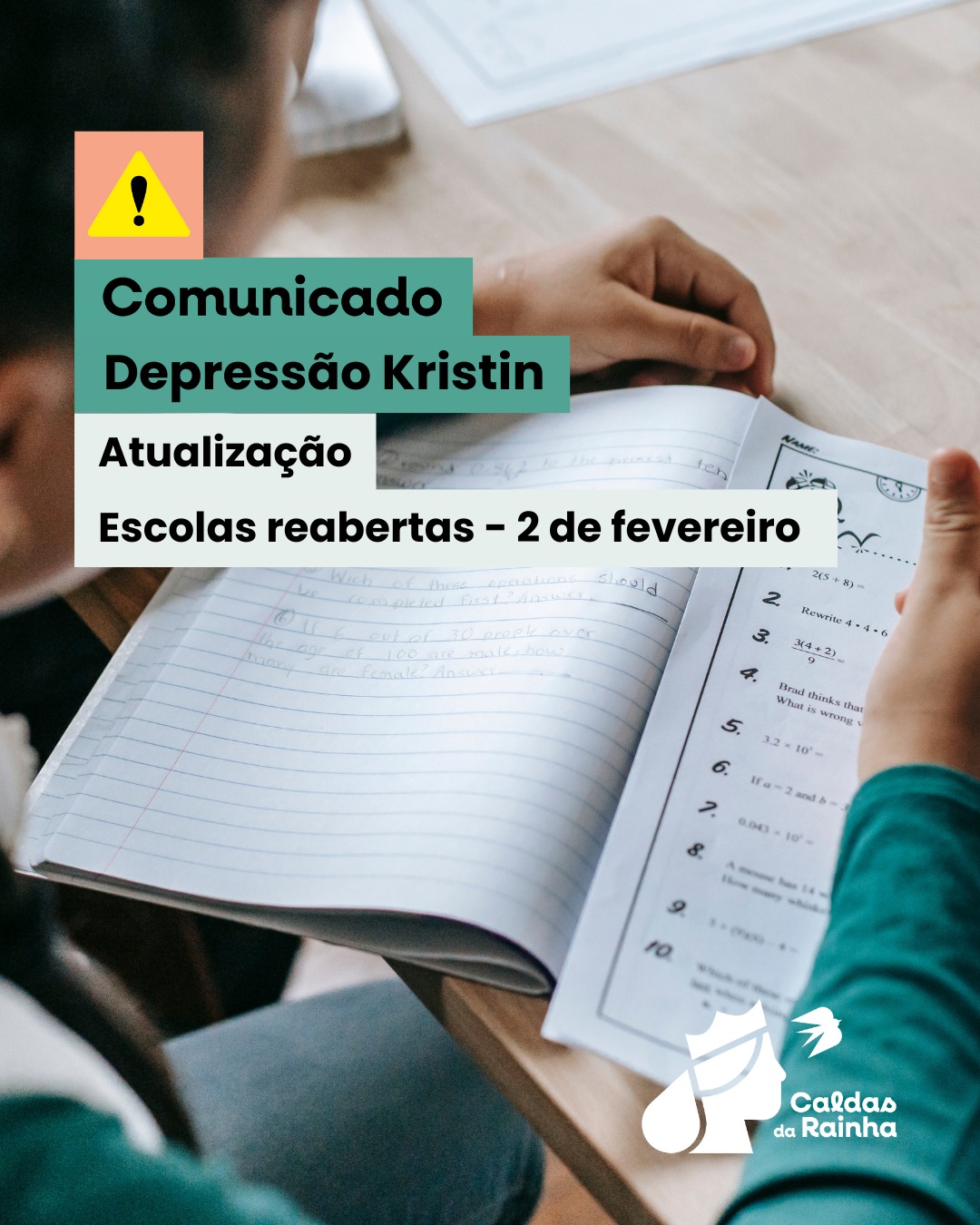 Escolas reabrem esta segunda-feira no concelho das Caldas